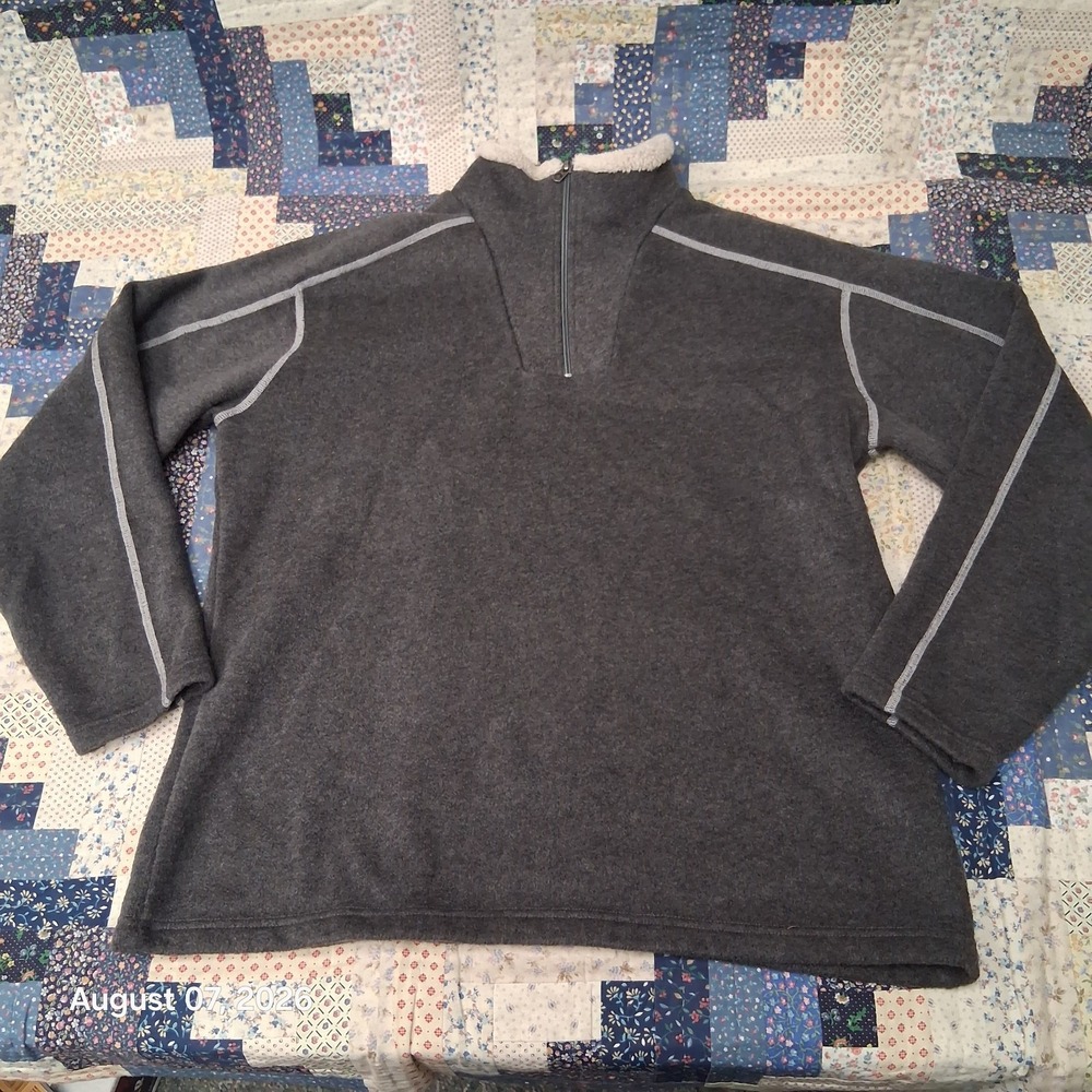 Kuhl Europa Mens 2XL Charcoal Alfpaca Fleece Quarter Zip Pullover Sweater 3017